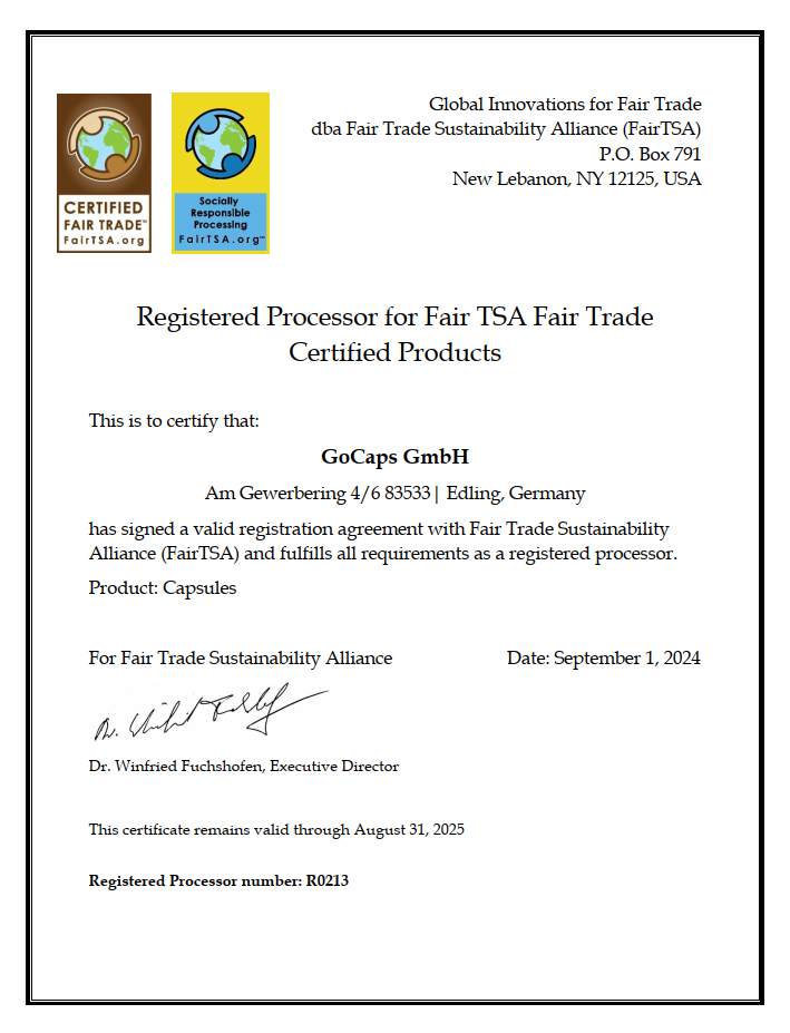 FairTSA Certificate 2024 | GoCaps